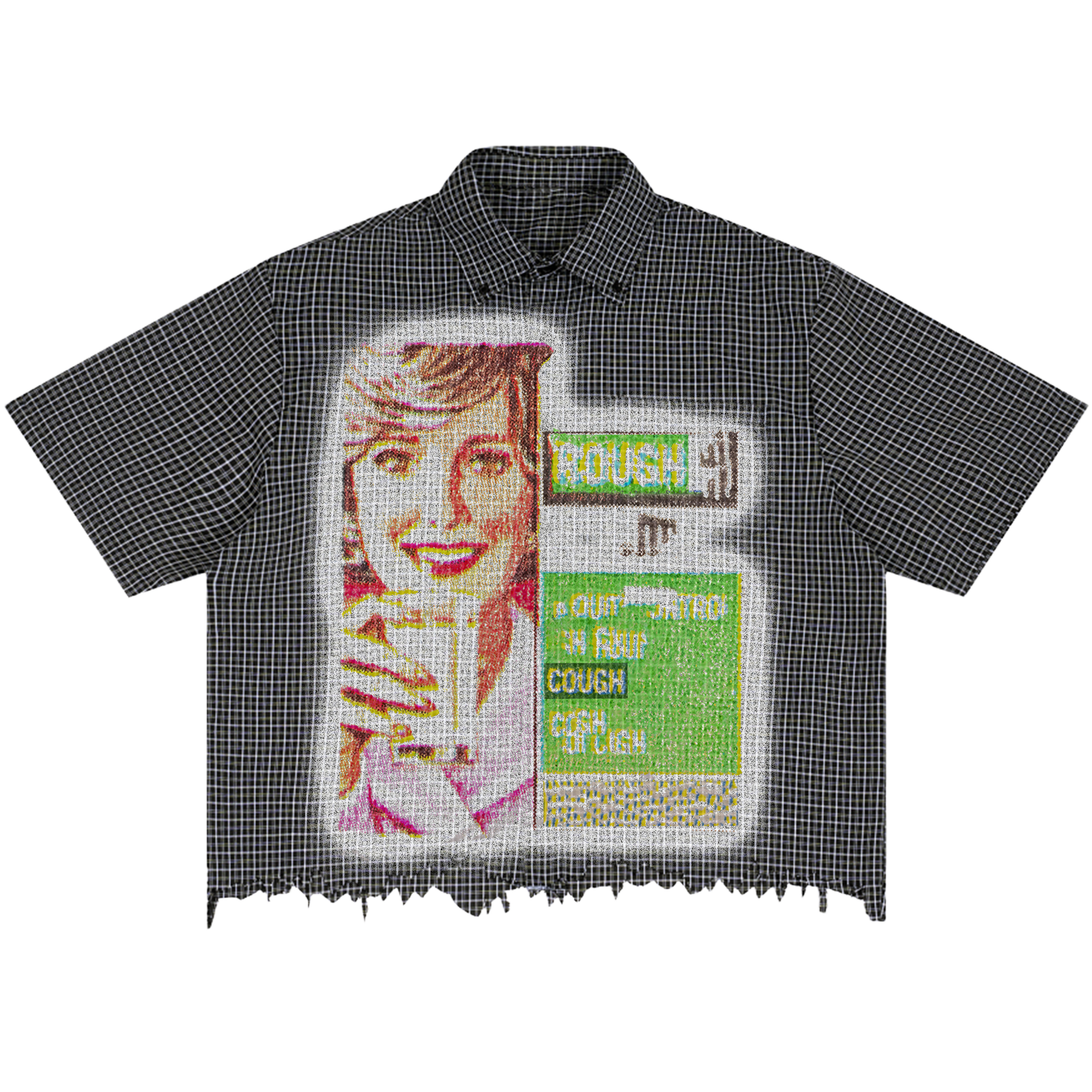 Cough Syrup Distress Button Up